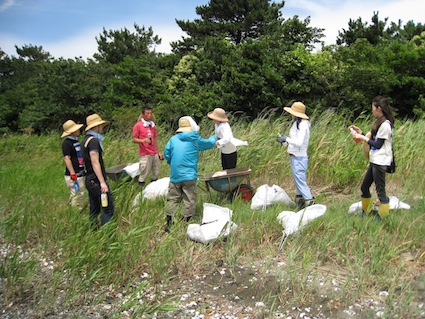 2013年7月6日干潟清掃で「渡り鳥サポーターになろう！」⑧