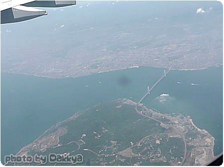 韓国旅行　飛行機の中から日本を撮影