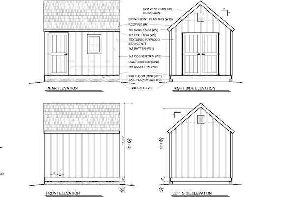 10x12 Garden Shed Plans How to Build DIY by 8x10x12x14x16x18x20x22x24
