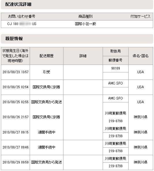 You Are A Slave 有料会員版 なまら遅い 通関手続中 川崎東郵便局 International Parcels