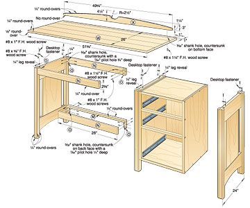 Wood Work Wood Desk Plans Easy-To-Follow How To build a ...