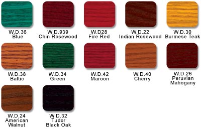 Colron Wood Dye Colour Chart